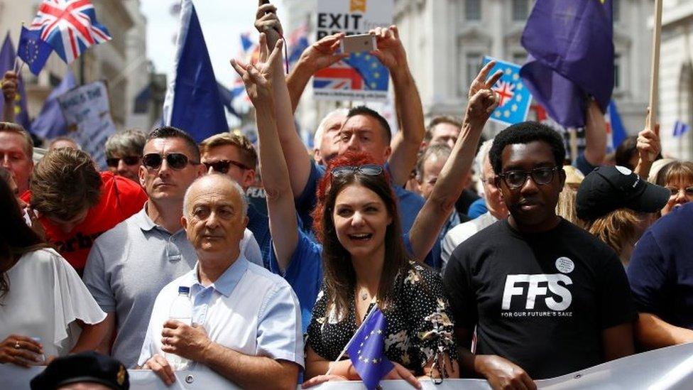 Pro-EU supporters marching in London