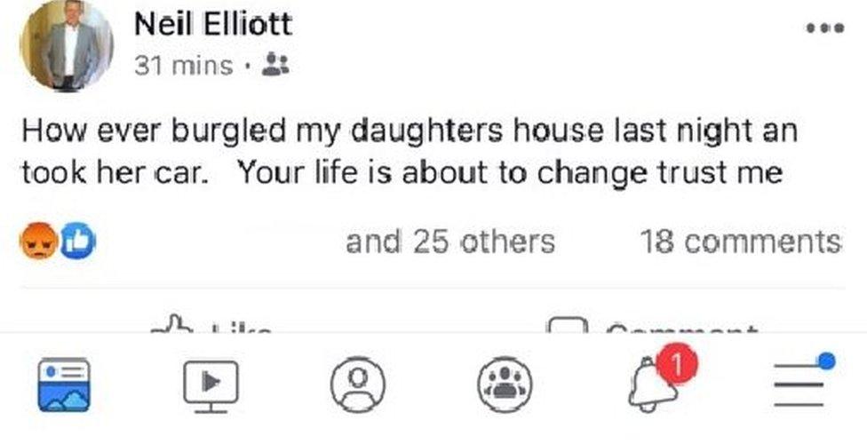 Neil Elliott's Facebook post