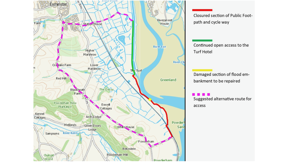 Cycle path diversion route