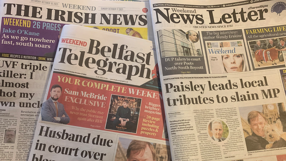 Northern Ireland's three daily newspapers