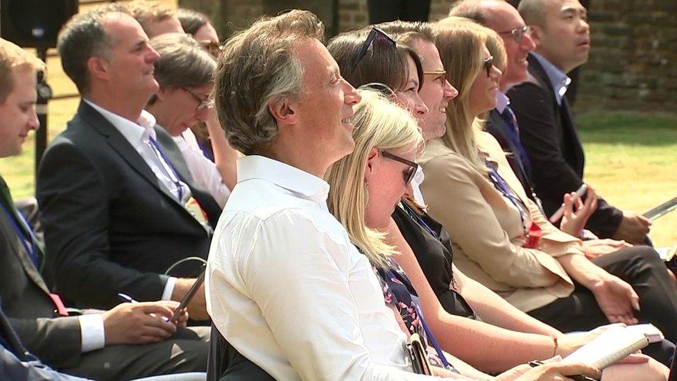 Journalists at the Trump press conference