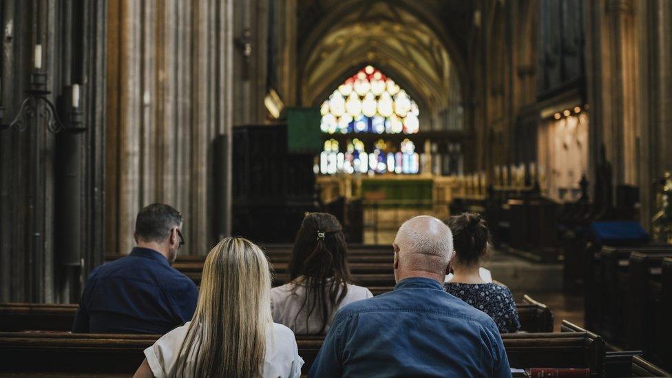 People in a church