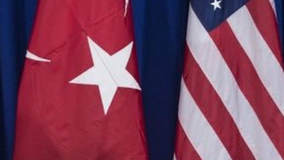 Turkish and US flags. File photo