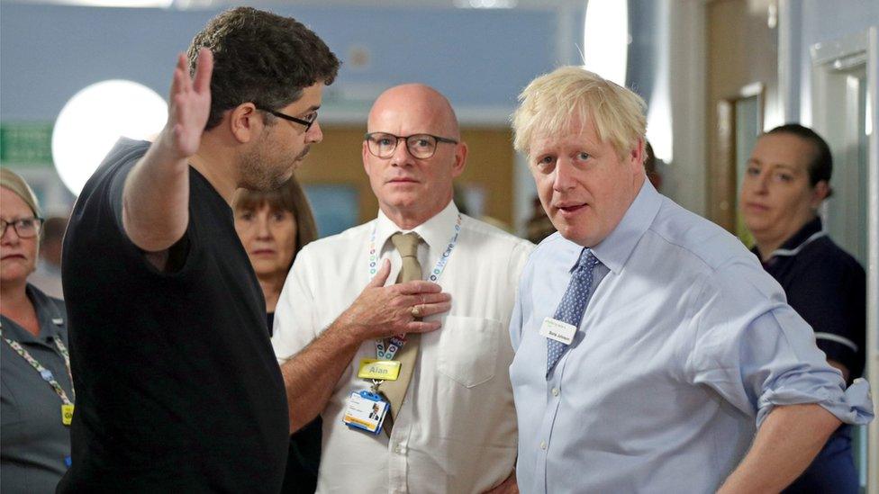 Boris Johnson in Whipps Cross University Hospital on 18 September 2019