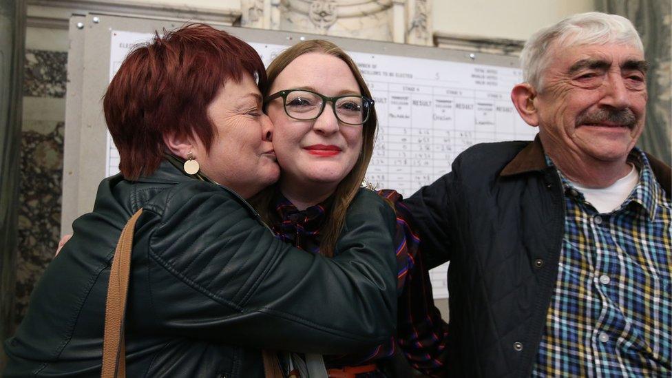 Tears of joy in Belfast as Áine Groogan's parents celebrated her impressive win for the Green Party, topping the poll in Botanic