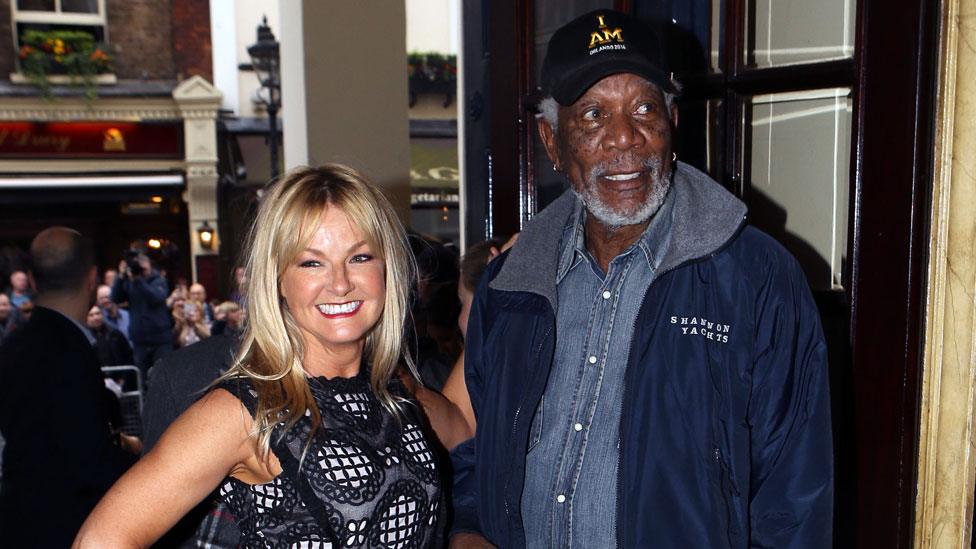 Morgan Freeman with Sarah Hadland