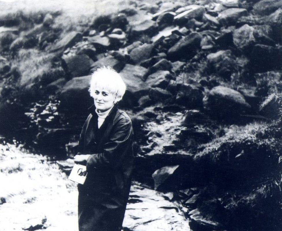 Myra Hindley on the Moors in a photograph taken by Ian Brady