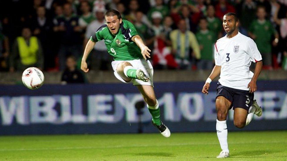 David Healy scoring a goal