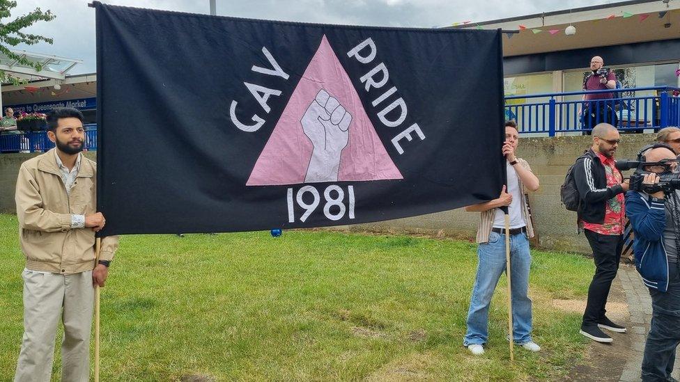 Recreated march of 1981 in Huddersfield