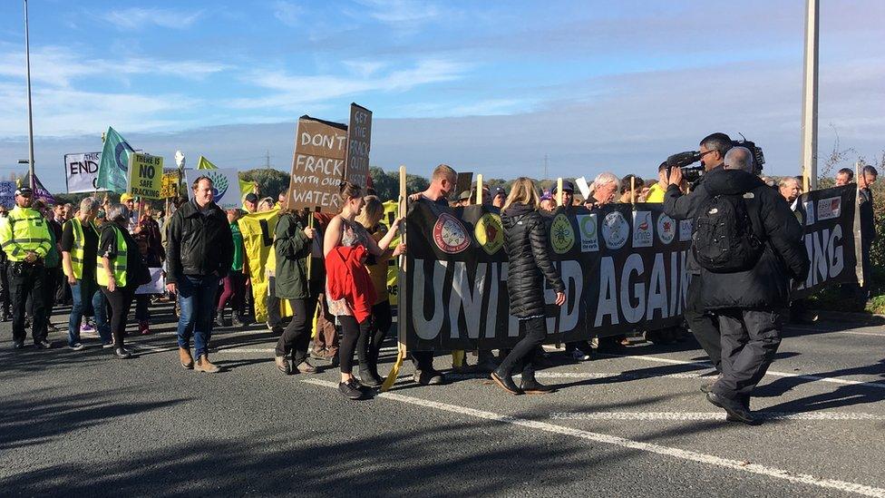 Protesters march