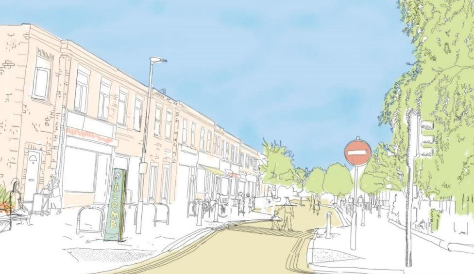 Artist's impression of how the pedestrianised street could look if the plans are approved