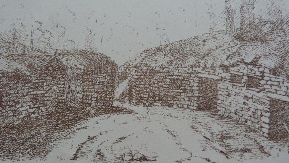 Christian Maclagan drawing of Coldoch broch