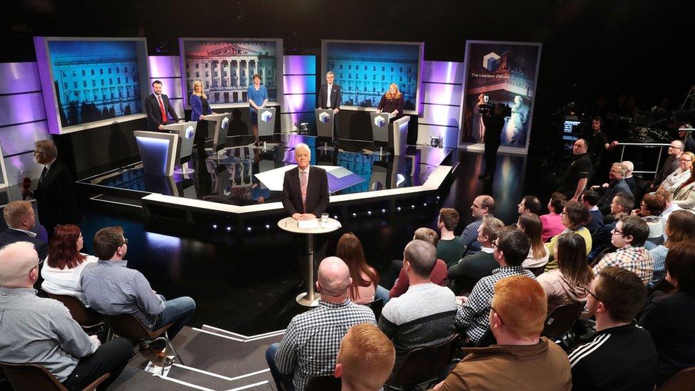 The debate is being filmed in front of a live studio audience