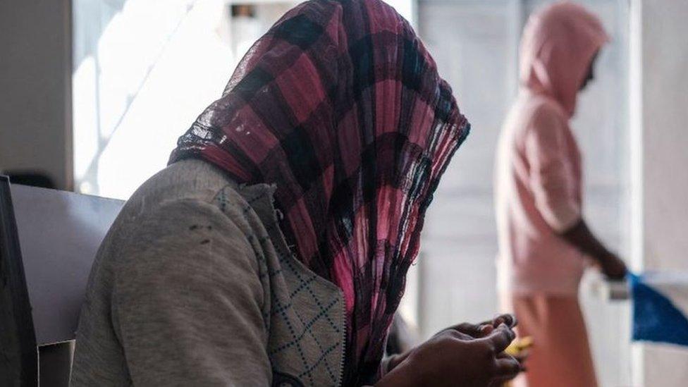 A woman at a centre for survivors of sexual assault in Tigray