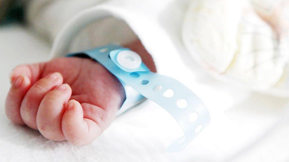 Stock image of baby's hand