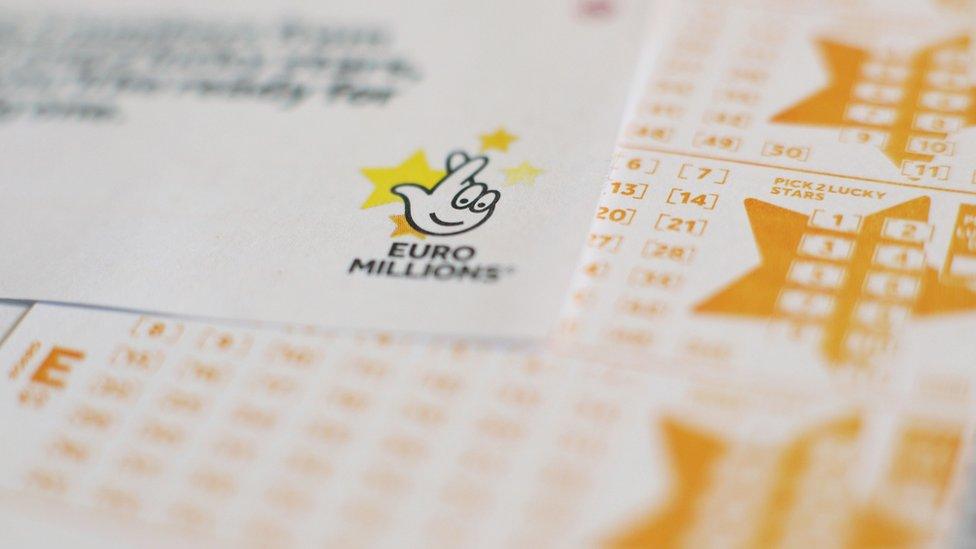 A stock photo of a close-up EuroMillions ticket