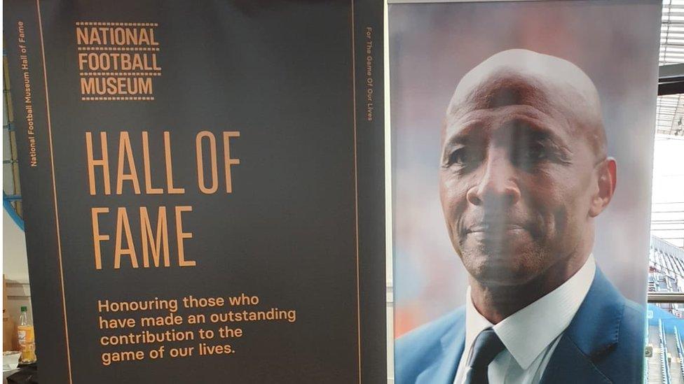 Hall of Fame banner showing Cyrille Regis's image