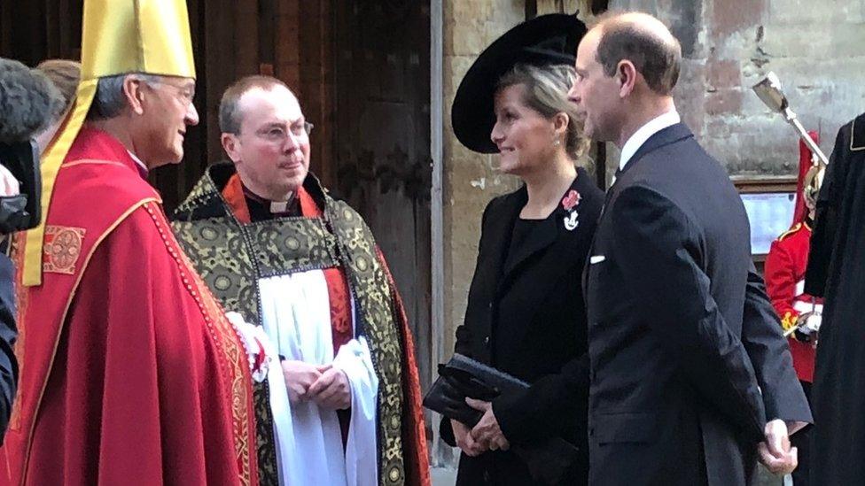 Prince Edward and Sophie Countess of Wessex with Archbishop of Wales