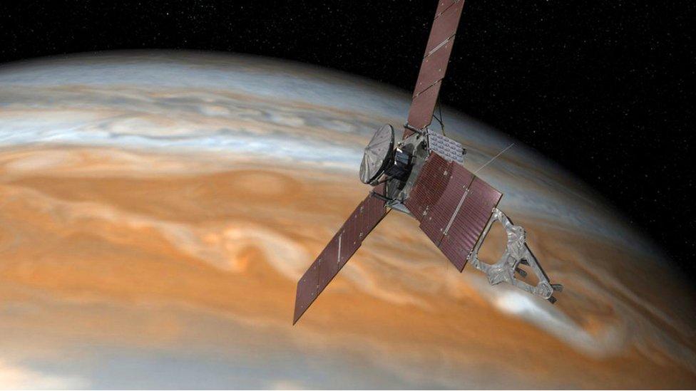 Artist's impression of Juno at Jupiter