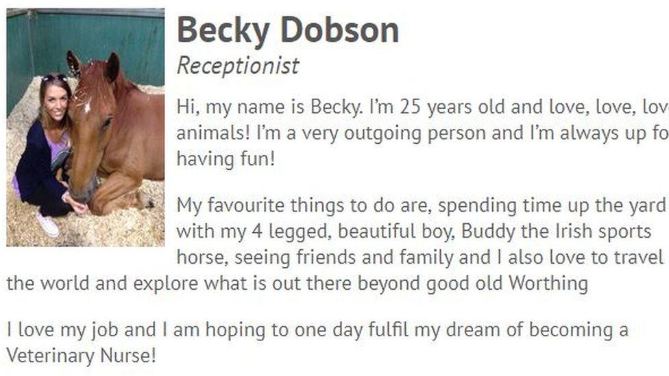 Becky Dobson's profile on Vets4Pets