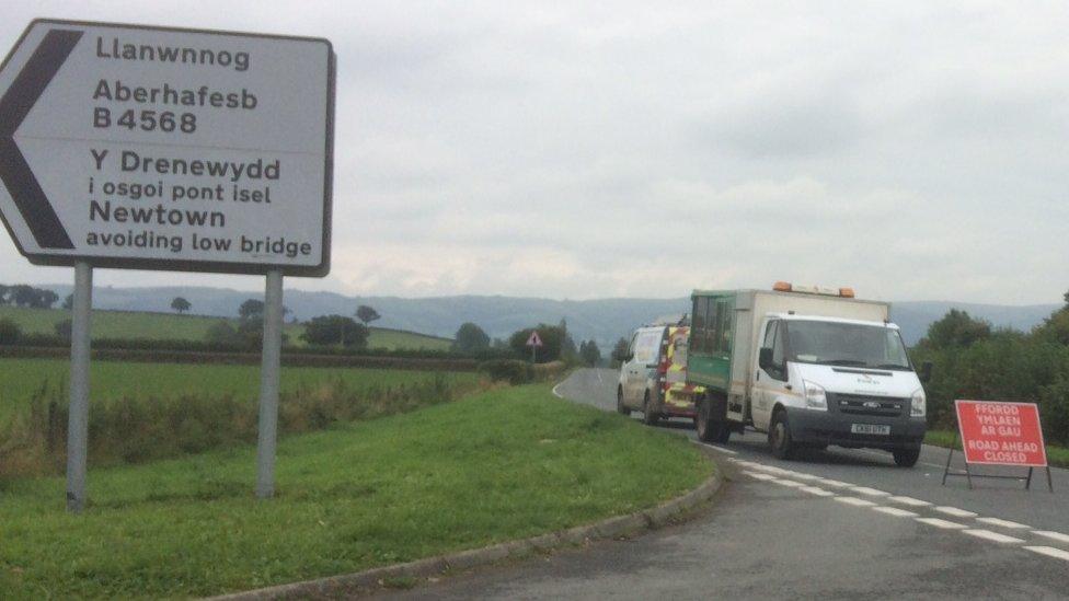 Road closed sign