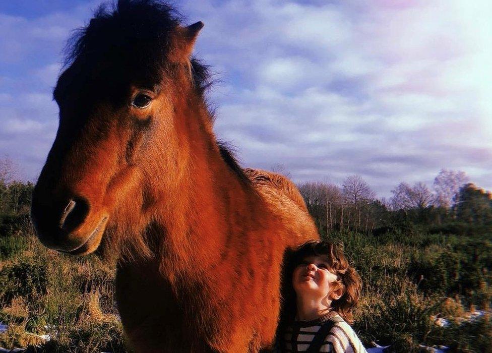 Bodhi stood with a horse