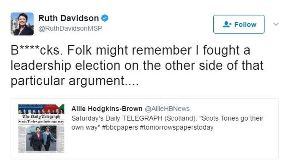 Ruth Davidson tweet