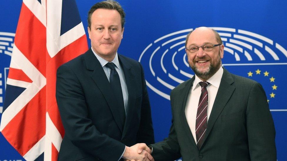 David Cameron and European Parliament President Martin Schulz