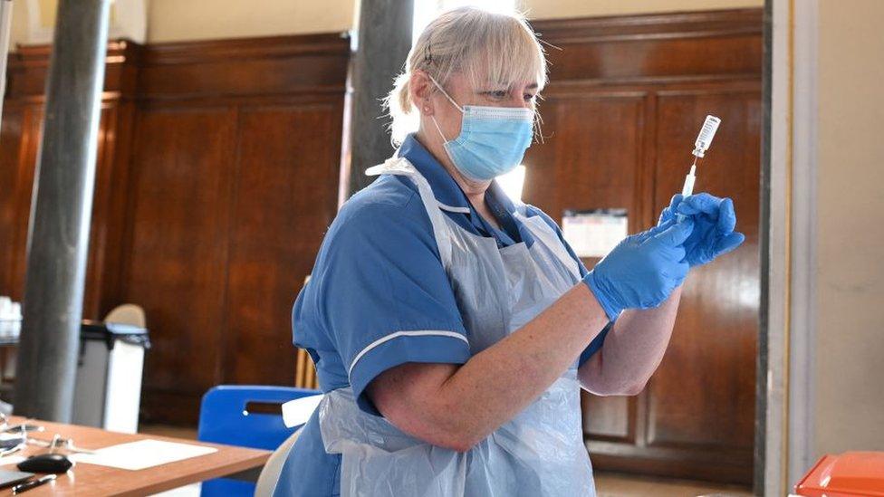 Vaccine centre in Hull City Hall