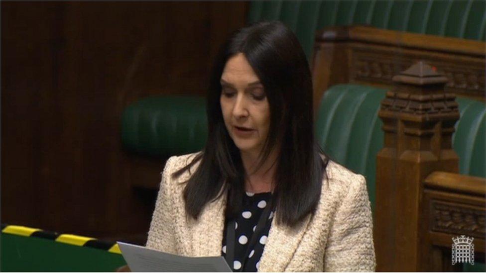 SNP MP Margaret Ferrier in the House of Commons on Monday during a debate on the coronavirus response