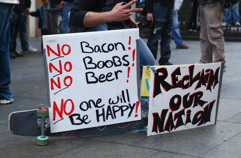 Demonstrations also took place in Sydney's Martin Place in the city's CBD