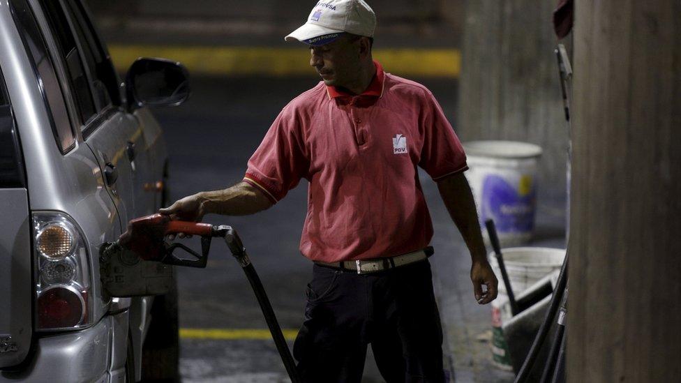 Petrol station in Caracas. 17 Feb 2016