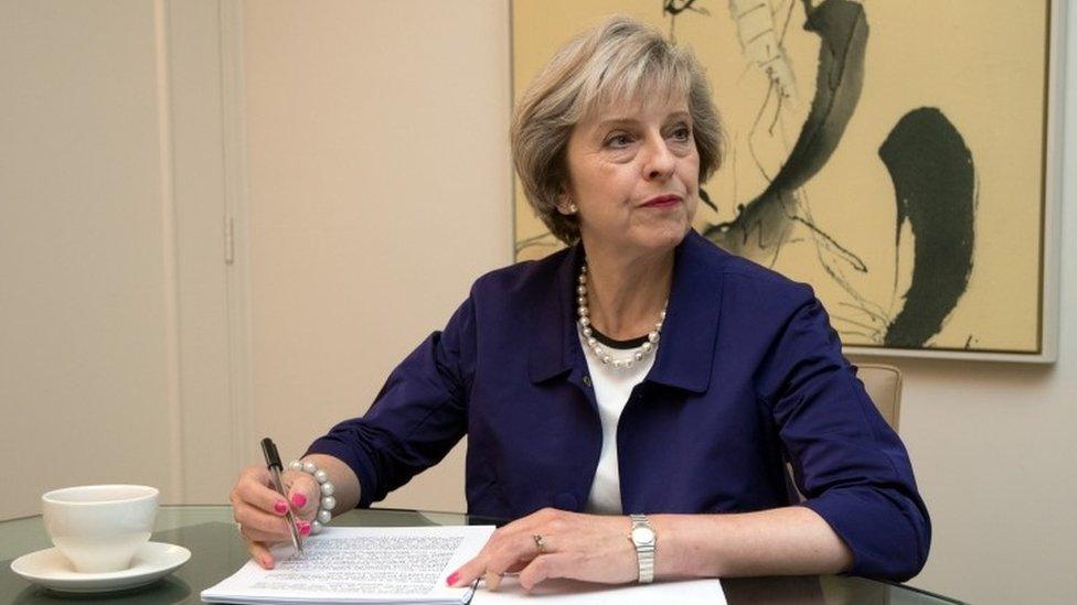 Theresa May prepares her speech