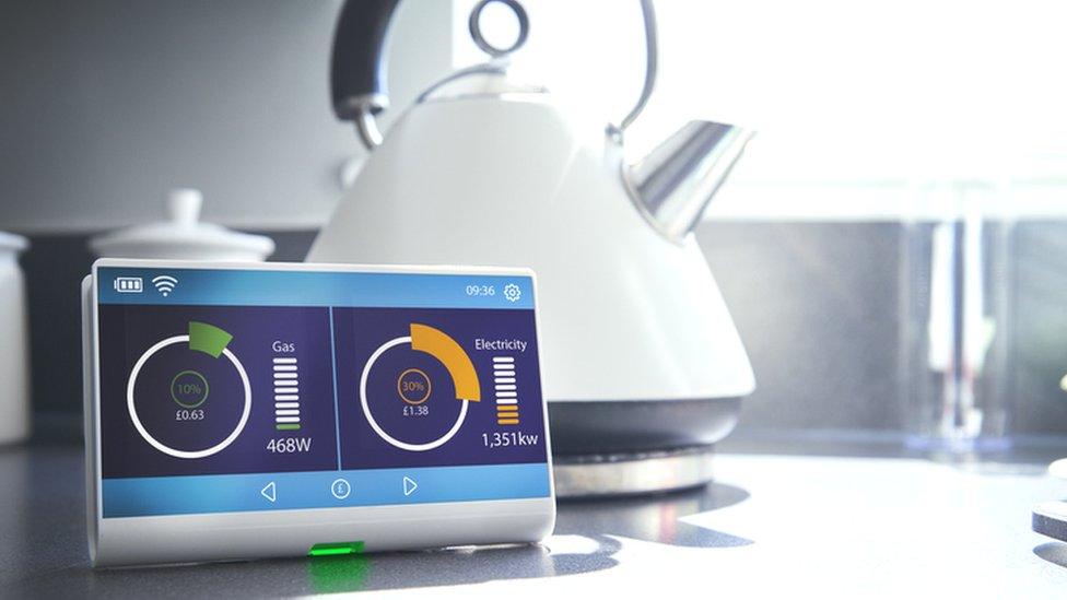 Smart meter in kitchen