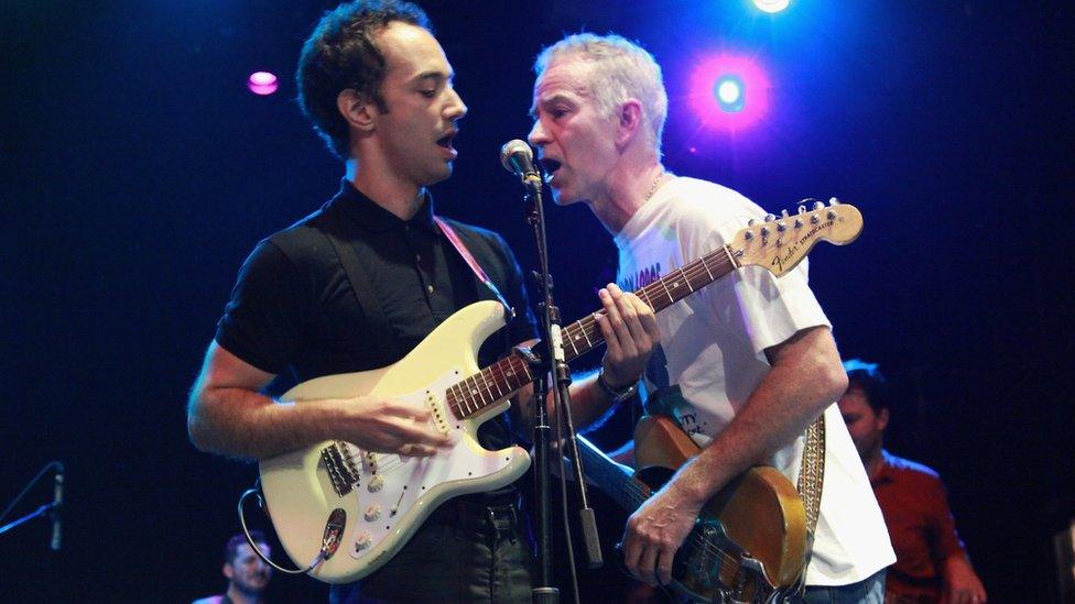 Albert Hammond Jr of The Strokes and tennis player John McEnroe perform at Petty Fest NYC in 2012