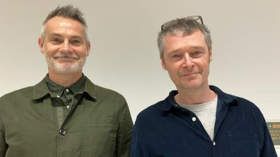 Prof Graeme Macdonald (left) and artist Paul Lemmon, at the Herbert Art Gallery and Museum