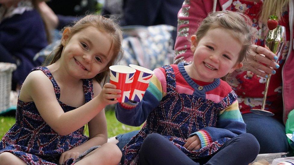 Kids celebrate at a Jubilee picnic