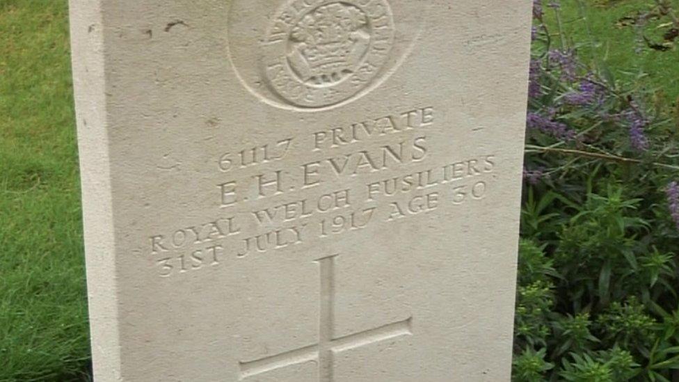 Hedd Wyn - Ellis Evans' grave in Belgium