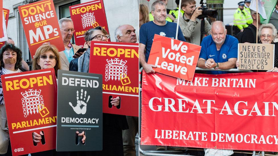 Protesters outside the Supreme Court