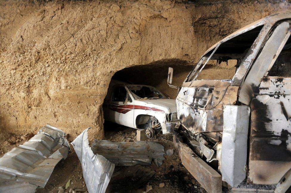 Tunnel entrance in Douma, Syria, 20 April 2018