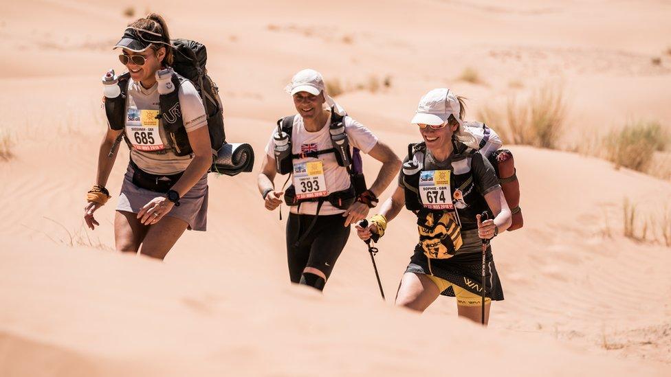 Sophie Raworth running the first 18 miles of the Marathon des Sables