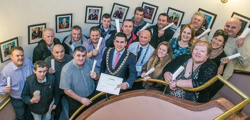 The volunteers were trained in the mayor's chambers