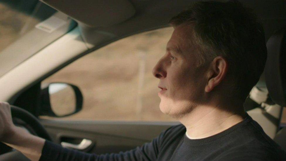 Patrick Kielty driving