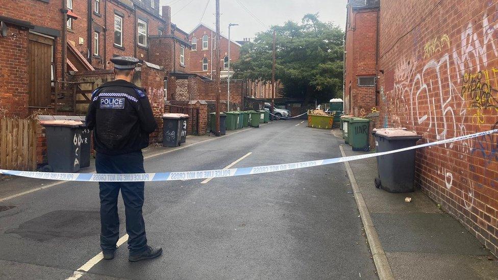 A PCSO on guard at the scene