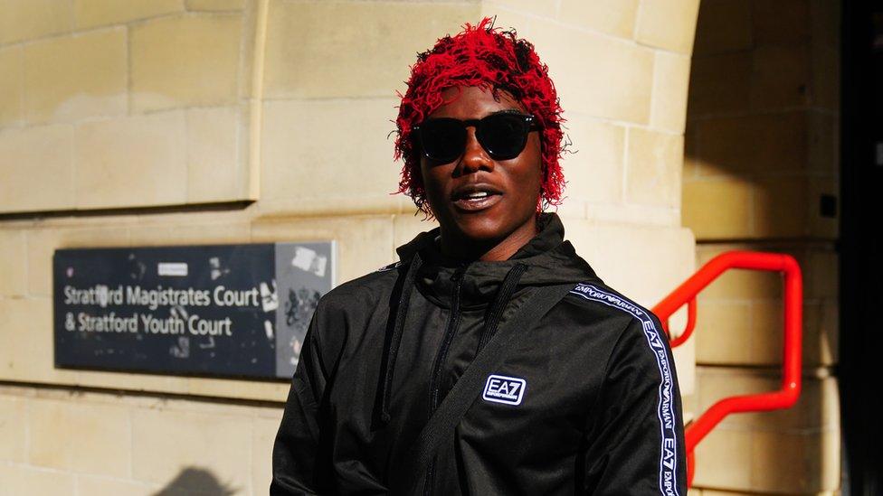 Photo of Bacari-Bronze O'Garro, also known as Mizzy, leaving Stratford Magistrates' Court on 21 September 2023