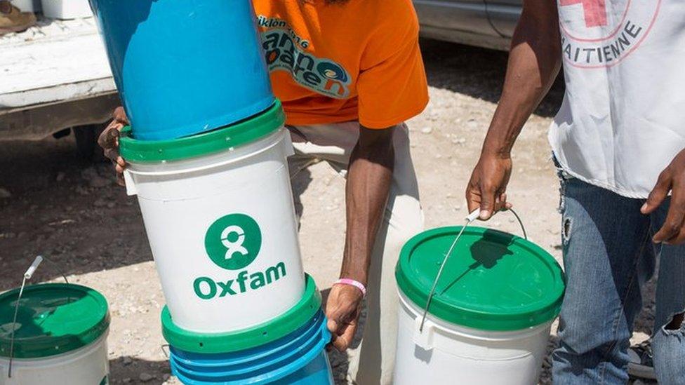 Oxfam staff in Haiti