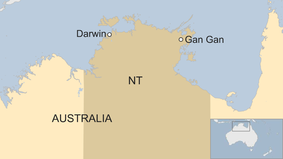 Map showing location of Gan Gan