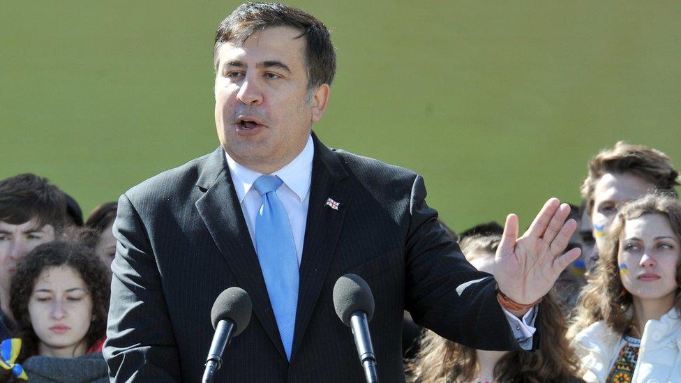 Mikheil Saakashvili making a speech in Ukraine, 29 Mar 14