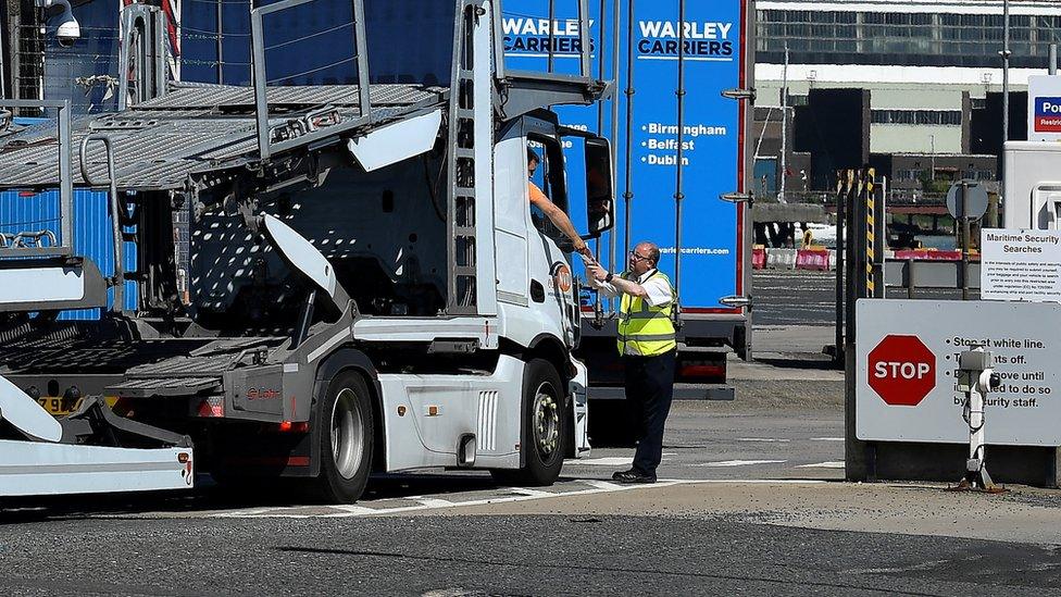 Border check at Larne port