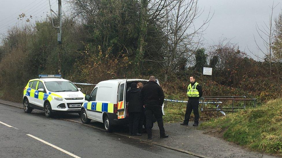 Police cars in Hirwaun